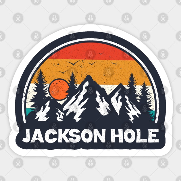 Vintage Jackson Hole Wyoming WY Mountains Hiking Souvenir Sticker by kalponik